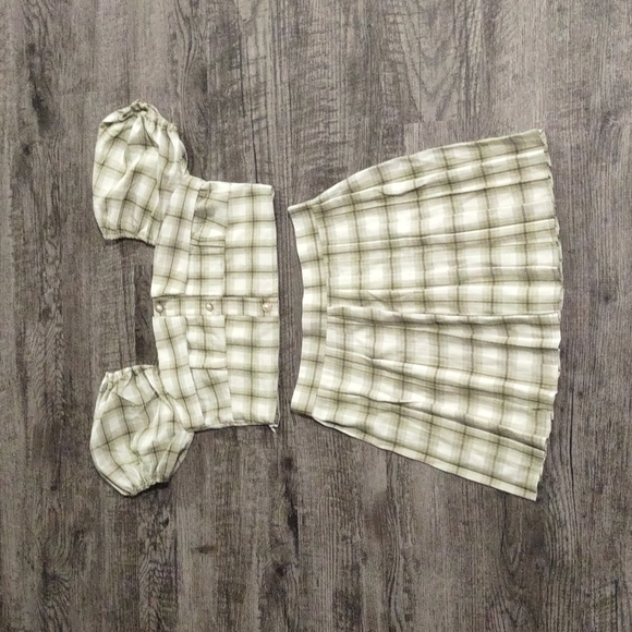 aliexpress Tops - Green plaid set